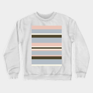 Cozy Pink, Blue, Brown Vintage Hygge Stripe Crewneck Sweatshirt